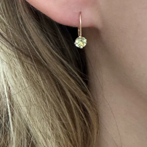 10k real solid gold Peridot earrings - Picture 1 of 9